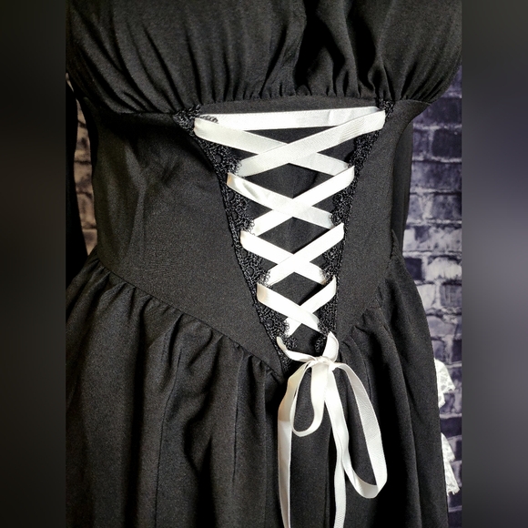 NWT! Cottage Witch Goth Lace Bell Sleeve Peasant Dress ~ by Dark In Love - Picture 9 of 12